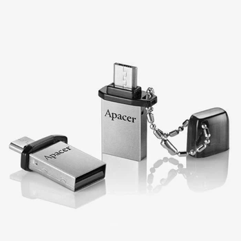 Флеш-накопичувач Apacer USB 2.0 AH175 Dual OTG 16Gb black (AP16GAH175B-1)
