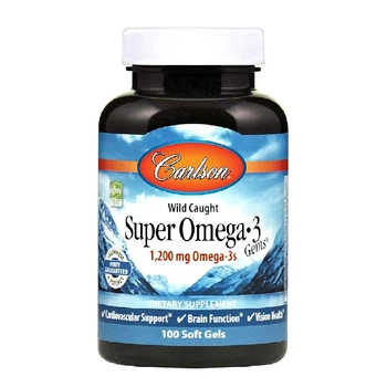 Жирні кислоти Супер Омега-3 1200 мг Super Omega-3 Carlson 100 желатинових капсул