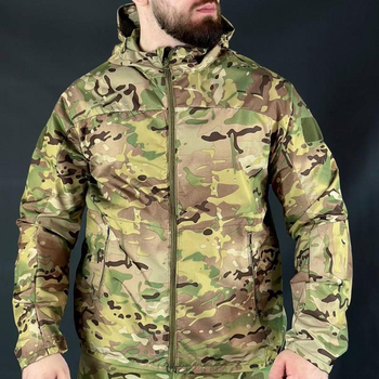 Летняя Куртка с капюшоном и сетчатой ​​подкладкой Легкая Ветровка мультикам размер XL