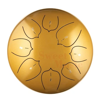 Глюкофон 10" (25см) 8 нот Hluru Huashu THL8-10 Deep Yellow Carbon Steel Tongue Drum