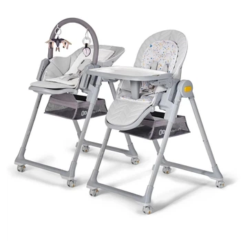 Стільчик для годування 2 в 1 Kinderkraft Lastree Grey, 5902533917174