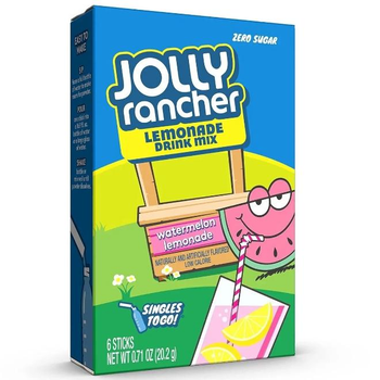 Порошковый напиток Jolly Rancher Water Drink Mix Watermelon Lemonade 20.2г 6шт