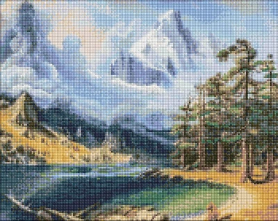 Рисование камнями Идейка Зимнее дыхание ©ArtAlekhina, 40 х 50 см (AMO7487)