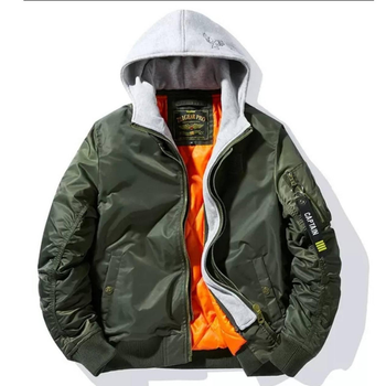 Куртка бомбер с хлопковой подкладкой олива размер 4XL