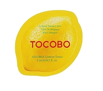 Лимонный тонер для лица с кислотами Tocobo AHA BHA Lemon Toner 2 ml (пробник)