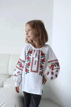 Вышиванка Piccolo Цветочная гладь 134 см Молочная