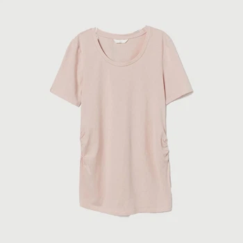 Футболка хлопковая для беременных женская H&M 060851936_lightbeige XS Светло-бежевая (KOZ6666000313676)