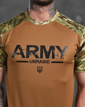Тактическая мужская футболка Army Ukraine L койот+мультикам (87630)