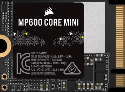 SSD диск Corsair MP600 Core Mini 1TB M.2 NVMe PCIe 4.0 x4 3D NAND (QLC) (CSSD-F1000GBMP600MN)