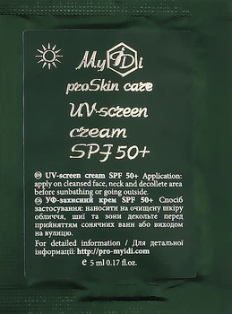Солнцезащитный крем для лица - MyIDi UV-Screen Cream SPF 50+ (пробник) 3ml (1007805-1309266-2)