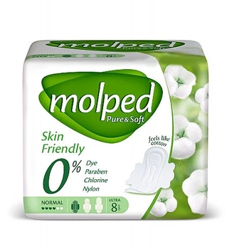 Гигиенические прокладки Pure & Soft Normal, 4 капли, 8 шт. - Molped 8шт (1148672-1533110-2)