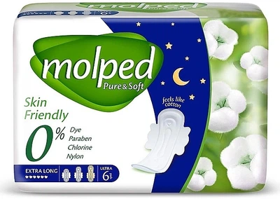 Гигиенические прокладки Pure & Soft Night Extra Long, 6 капель, 6 шт. - Molped 6шт (1267864-277520)