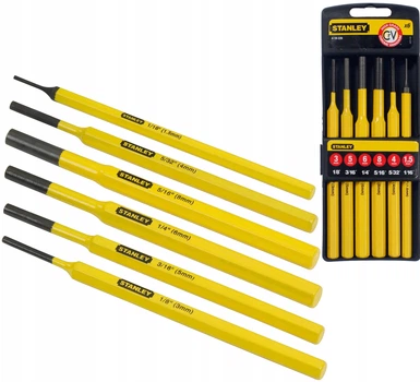 Выколотки Слесарные Ø1,5, 3, 4, 5, 6, 8 мм Набор 6 шт STANLEY (4-18-226)