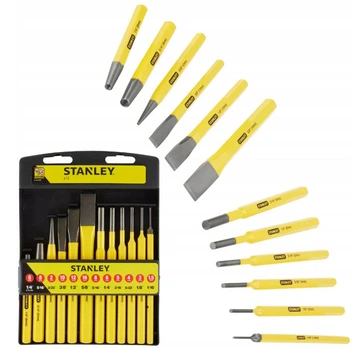 Зубила, Выколотки, Бородки Слесарные Набор 12 шт STANLEY (4-18-299)