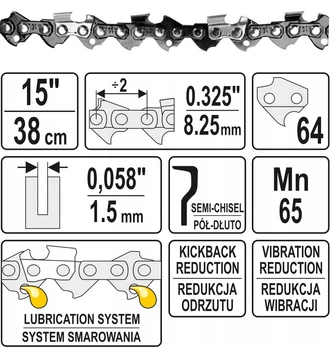 Цепь Для Бензопилы 38 см 0.325" 64Z YATO (YT-84941)