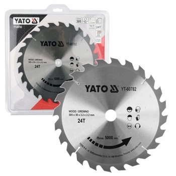 Диск пиляльний побідитовий по дереву YATO 305x30x3.2x2.2 мм 24