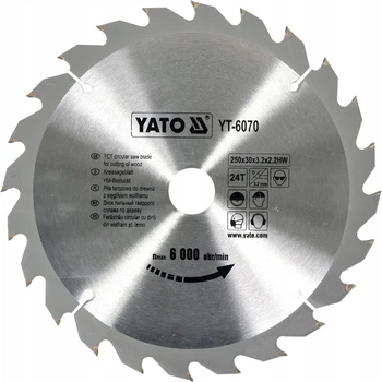 Пильный Диск по Дереву Ø 250 х 30 х 3.2 мм, 24 зуба YATO (YT-6070)