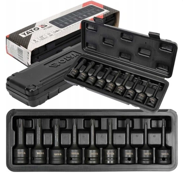 Набор Ударных Бит Головок RIBE 1/2" (RM5-RM14) 9 шт YATO (YT-10681)