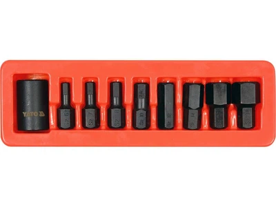 Набір шестигранних ударних біт HEX H6-H19, адаптер на квадрат 1/2", сталь CrMo, S2 YATO (YT-10662)