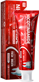 Зубная паста Bioaqua Niacinamide Whitening and Yellow Removing Toothpaste 100 г (6974784010859)