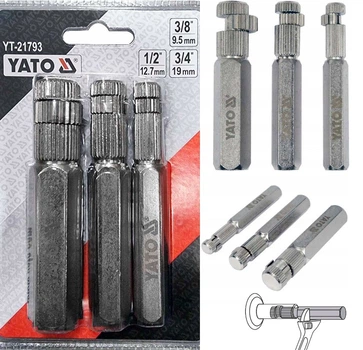 Дюймові Шестигранні Ключі Для Фітингів (3/8",1/2",3/4") Набір 3 шт YATO (YT-21793)