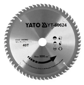 Диск Для Циркулярної Пилки Ø 185 х 30 х 2.2 мм, 40 зубів YATO (YT-60624)