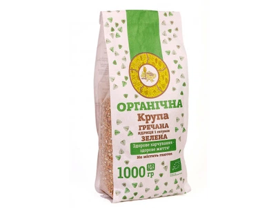 Крупа гречана, зелена органічна (ядриця 1 гатунок) Galeks-Agro 1 кг (18972283)