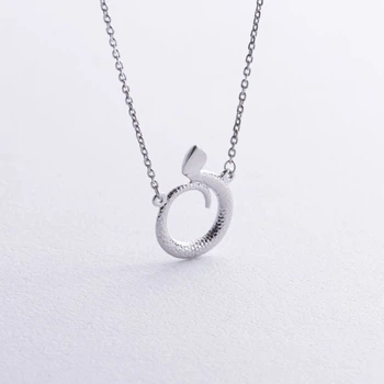Серебряное колье "Змея" 908-01392 Онікс 40