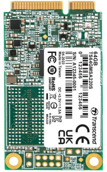 SSD диск Transcend 64GB mSATA PCI Express 3.0 3D NAND TLC (TS64GMSA220S)