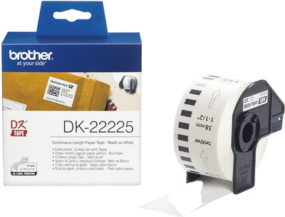 Етикетна стрічка Brother DK22225 Continuous Paper Tape 38 мм x 30.5 m White (DK22225)