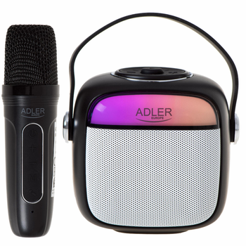 Колонка караоке Adler AD 1199 черная с микрофоном - SD/USB/AUX/Bluetooth