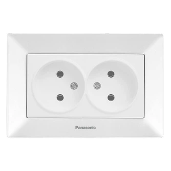 Розетка двойная без заземления Panasonic Arkedia Slim белая WNTC0204-2WH