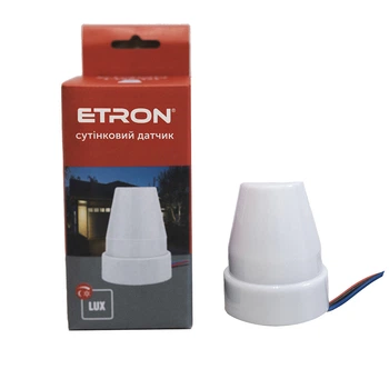 Сумеречный датчик ETRON Sensor 1-ESP-351 10A 230V IP44 фотометрический — автоматический фотодатчик для уличного и наружного освещения