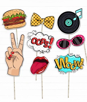 Набор фотобутафории Happy Moments "Pop art mix" 10 шт (03381)