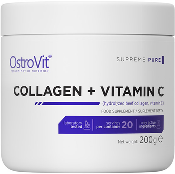 Suplement diety OstroVit Kolagen + Witamina C Naturalny 200 g (5903246224832)