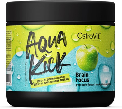 Харчова добавка OstroVit Aqua Kick Brain Focus 300 г Зелене яблуко (5903933904146)