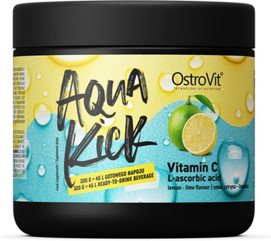 Харчова добавка OstroVit Aqua Kick Vitamin C 300 г Лимон-лайм (5903933904269)