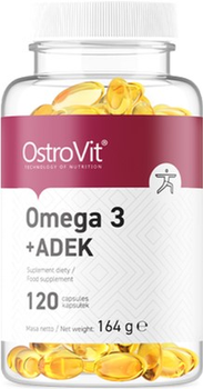 Suplement diety OstroVit Omega 3 + ADEK 120 kapsułek (5903933900223)