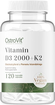 Харчова добавка OstroVit Vitamin D3 2000 + K2 120 капсул (5903933906225)