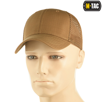 Сітка з рип-стоп бейсболка M-Tac L/XL Flex Coyote Brown