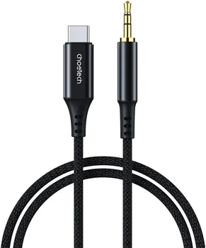 Аудио кабель USB Type-C на 3.5 мм с чипом DAC, 24 бит/96 кГц, 1 м, черный
