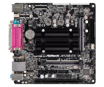 Материнська плата ASRock J4125B-ITX Quad-Core Celeron 2.7GHz 2xDDR4 SoDIMM VGA/HDMI 1*PCIe 2xSATAIII miniITX