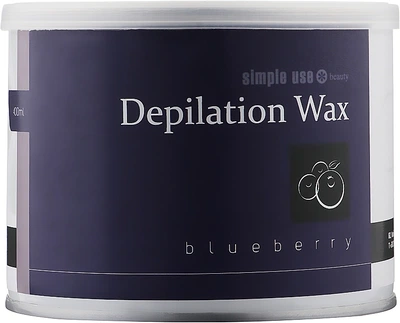 Теплый воск для депиляции в банке "Черника" - Simple Use Beauty Depilation Wax 400ml (958810-1219344-2)