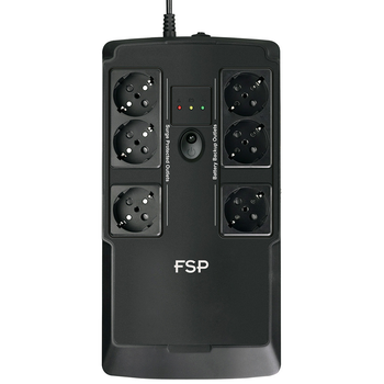 Джерело безперебійного живлення ДБЖ FSP NanoFit 600 600ВА/360Вт USB LED 6*SCHUKO AVR Black (PPF3602301)