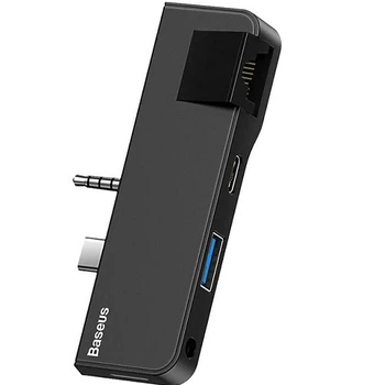 Док-станция хаб Baseus CAHUB-FT01 USB 3.1 Type-C 3.5mm - HDMI USB 3.0 Type-C 3.5mm для Surface Go Black