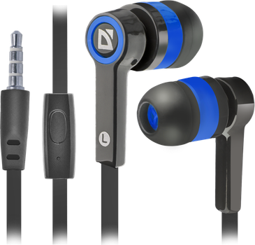 Провідні навушники з мікрофоном Defender Pulse 420 jack 3,5 Black-Blue