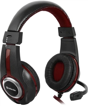 Проводные игровые наушники с микрофоном Defender Warhead G-185 х 3.5mm jack Red-Black