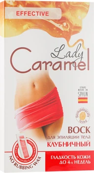 Віск для депіляції тіла полуничний Lady Caramel Effective 16шт (234711-855529-2)