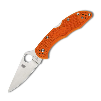 Ніж складальний Spyderco Delica 4 Flat Ground Orange замка Back Lock C11FPOR