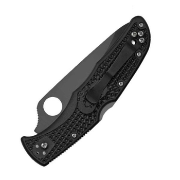 Ніж складальний Spyderco Endura 4 Black Blade, напівсерейтор тип замка Back Lock C10PSBBK